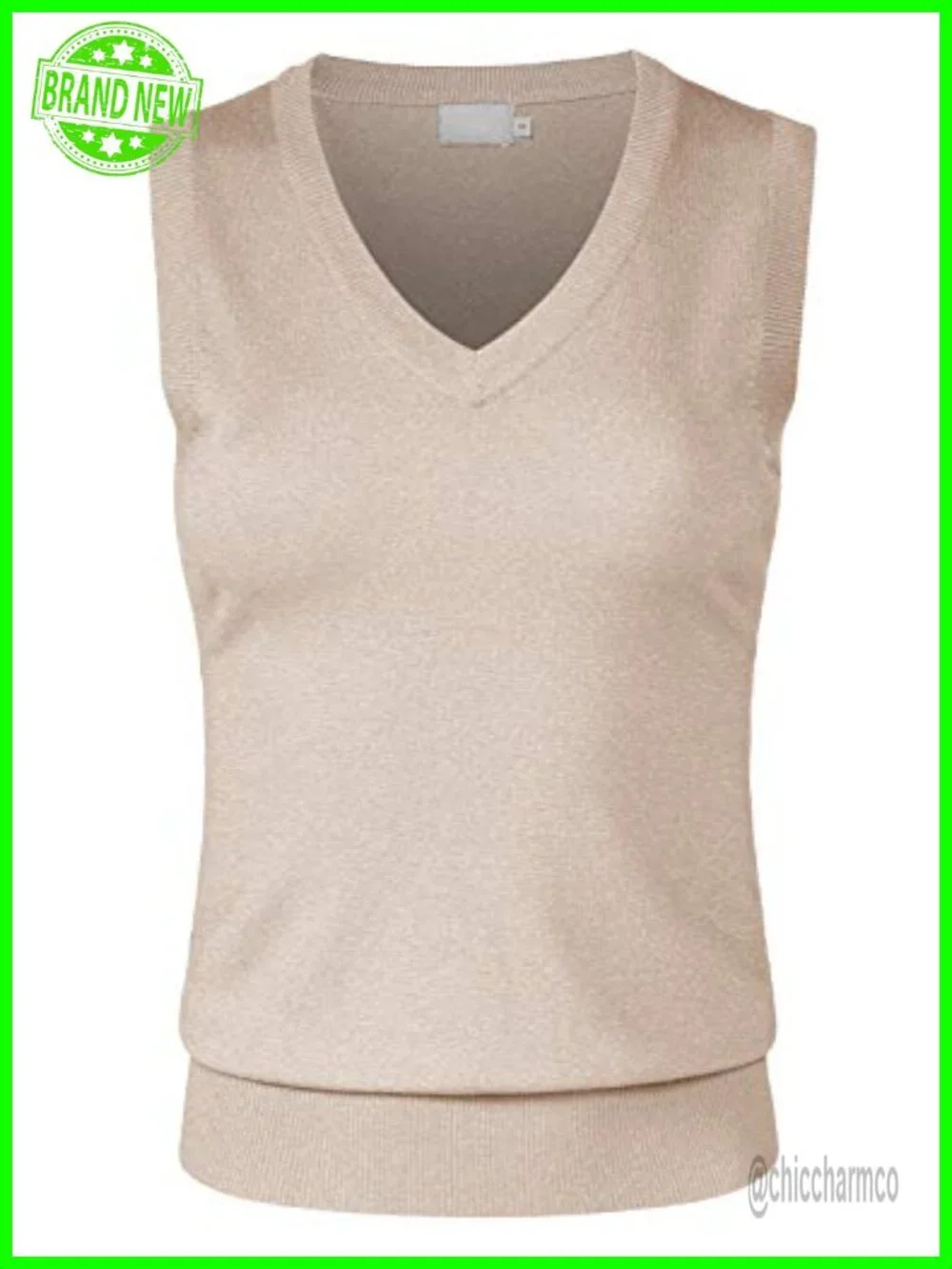 V-Neck Sleeveless Sweater Vest - Viscose/Nylon Blend, Slim Fit, Medium Weight,